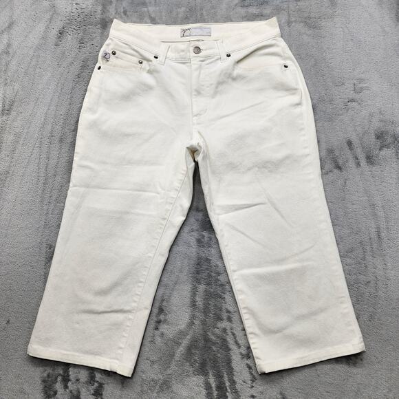 Vintage Y2K Duplex by Tyte Jeans Womens 6 White Mid Rise Capri Stretch Denim - Picture 1 of 13